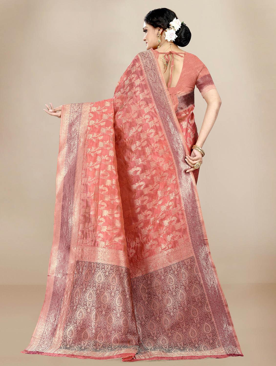 self designed woven saree with blouse - 19717851 - Standard Image - 2