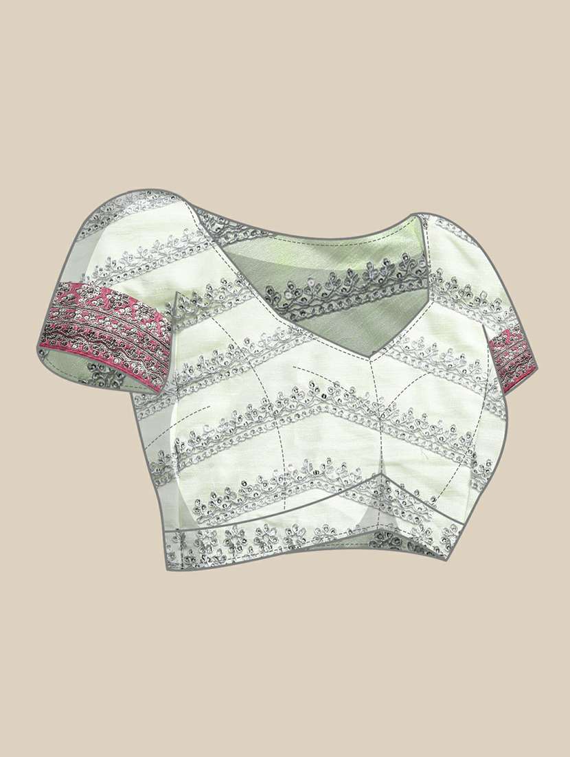 women solid with bordered saree with blouse - 19717938 -  Standard Image - 2