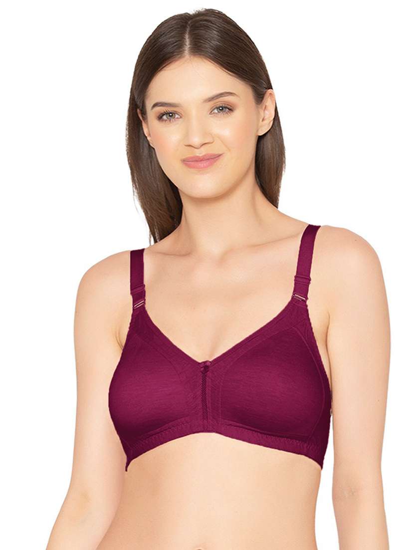 purple cotton blend tshirt bra