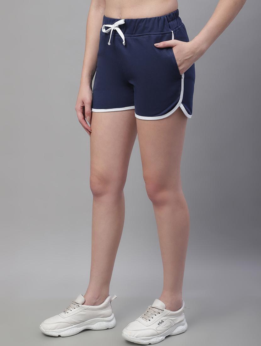 blue mid rise solid short - 19718545 - Standard Image - 2