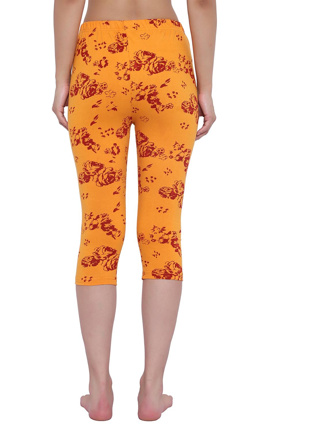 yellow printed regular capri legging - 19719184 - Standard Image - 2