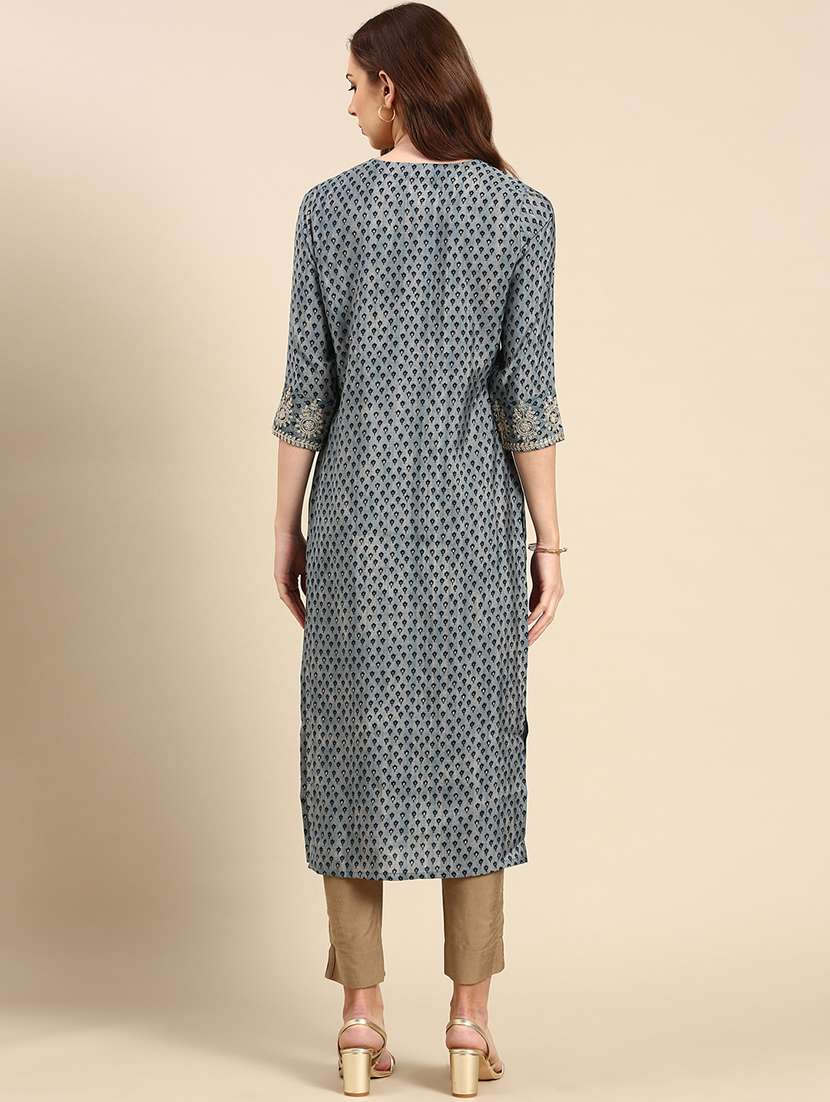 women's straight kurta - 19719274 - Standard Image - 2