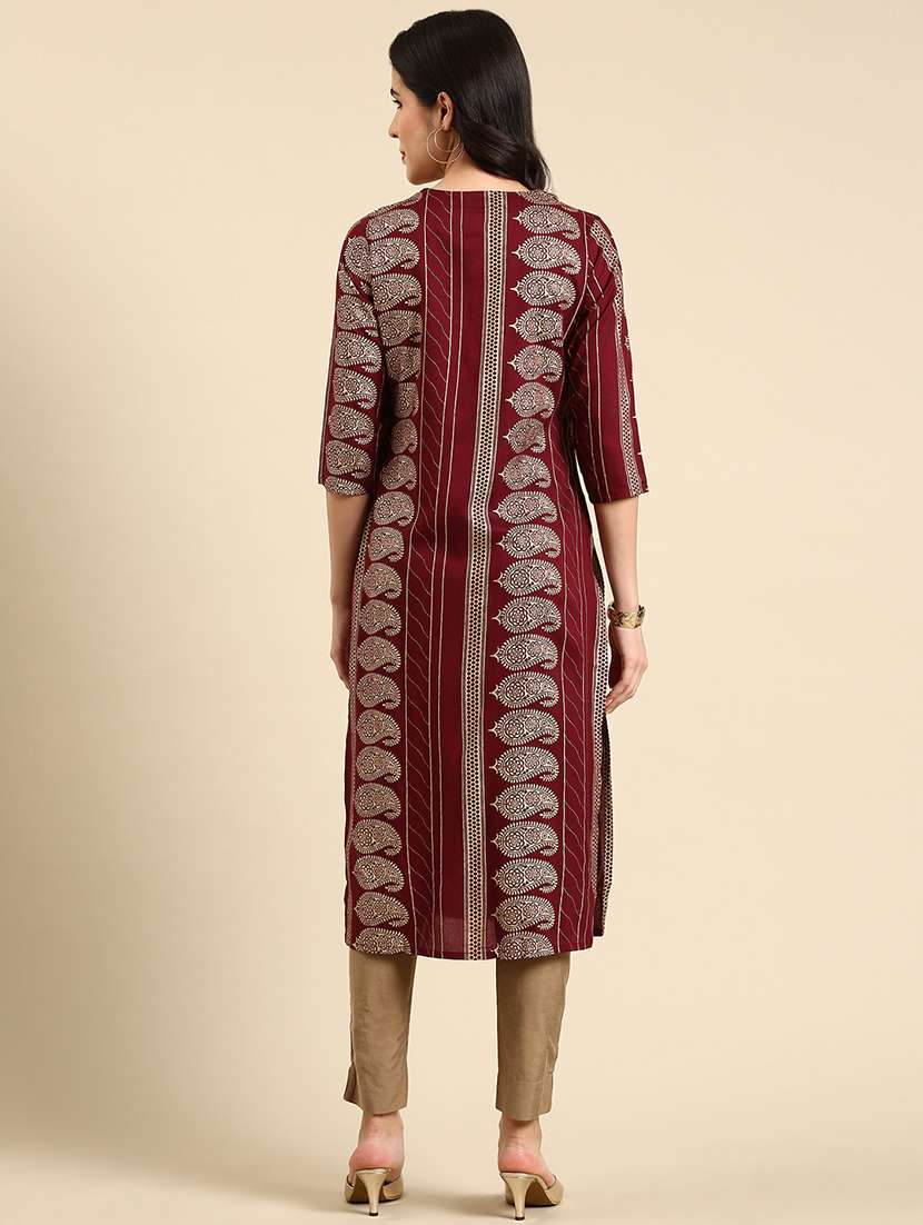 women's straight kurta - 19719276 - Standard Image - 2