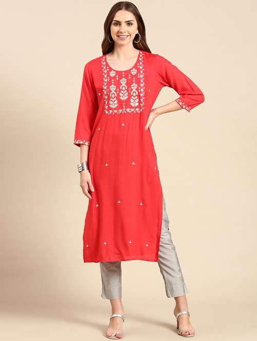 women's straight kurta - 19719294 - Standard Image - 0
