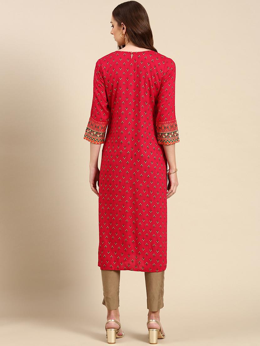 women's straight kurta - 19719299 - Standard Image - 2