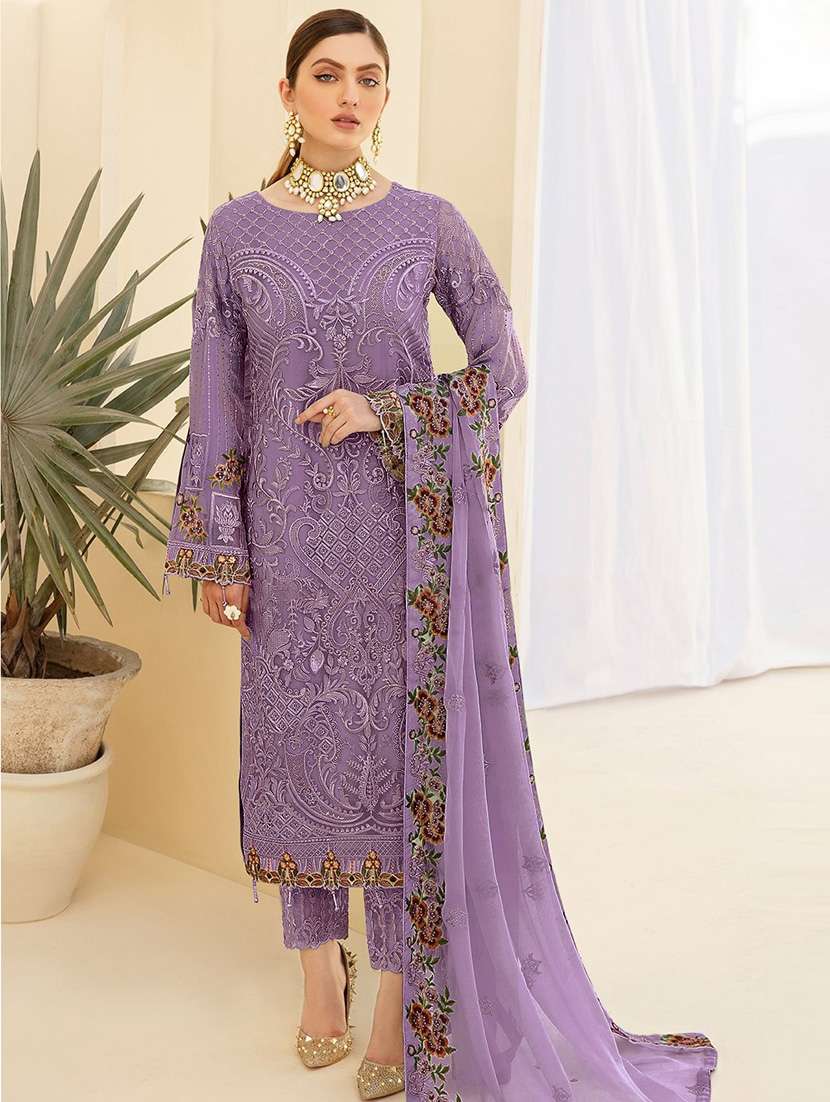 heavy embroidery pant suit semi-stitched suit