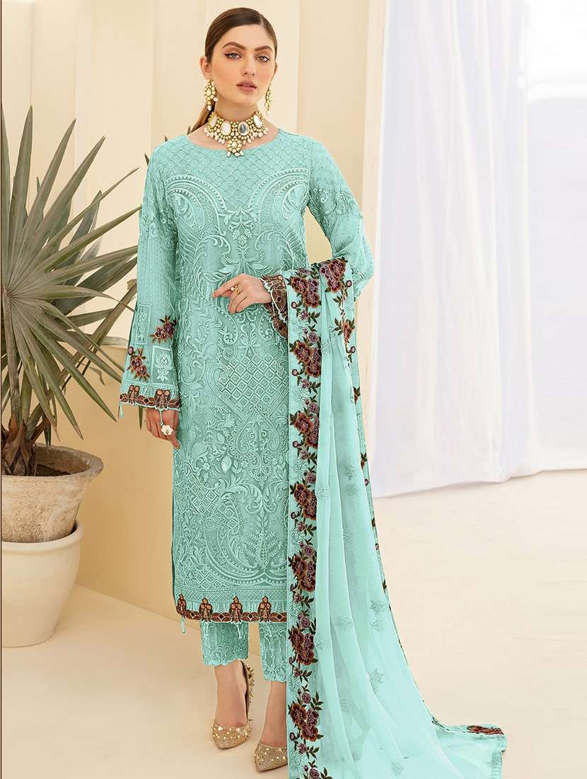 heavy embroidery pant suit semi-stitched suit