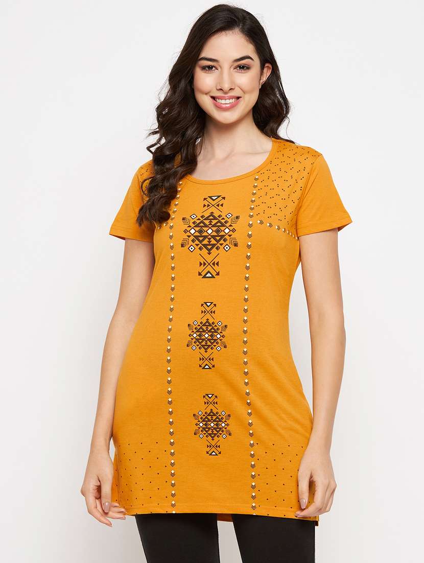 yellow cotton regular tshirt