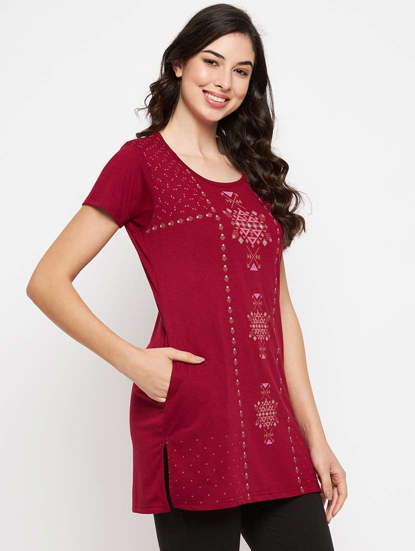 maroon cotton regular tshirt - 19719929 -  Standard Image - 2