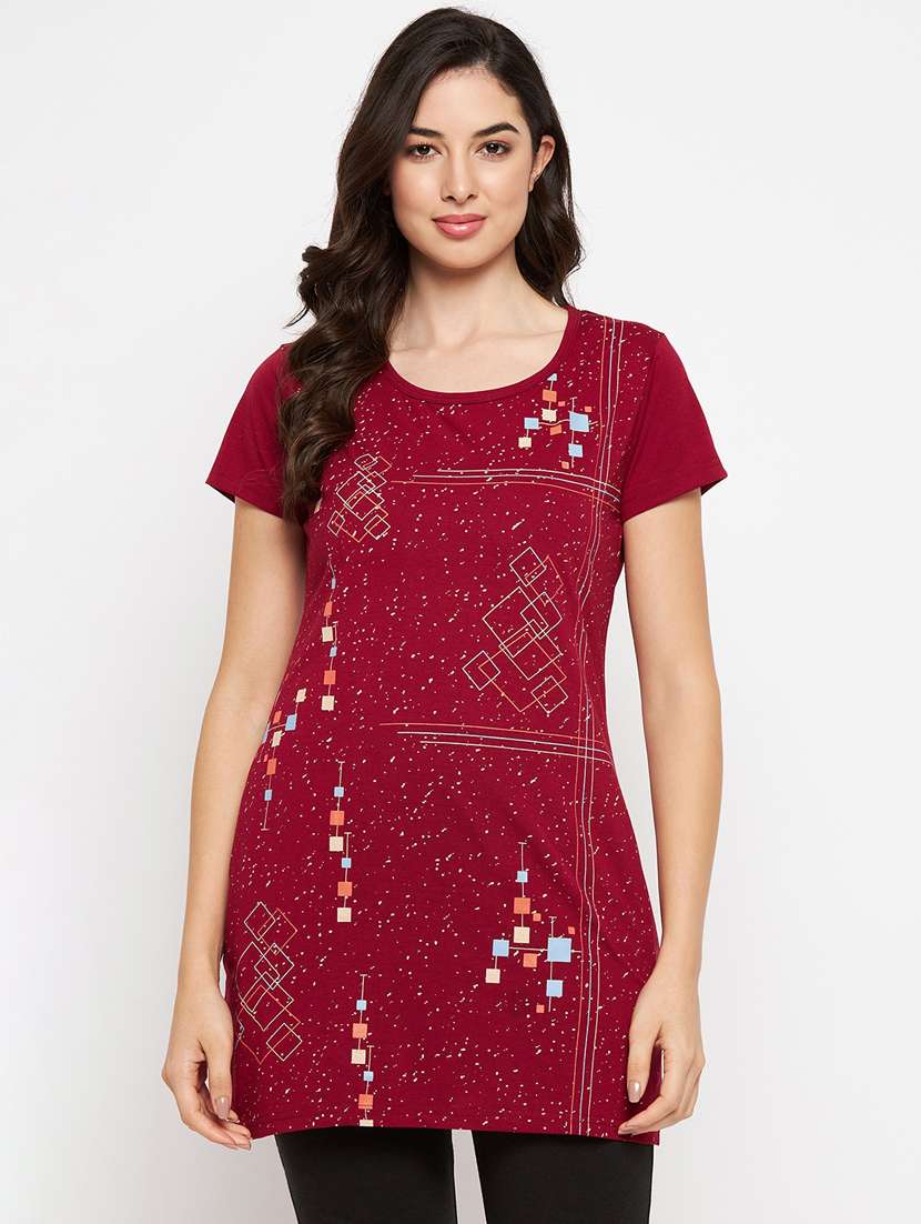 maroon cotton regular tshirt