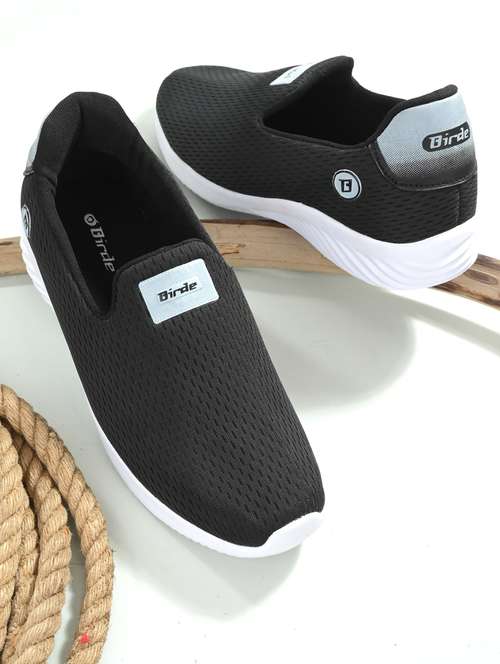 black slip on casual shoe - 19720436 - Standard Image - 0