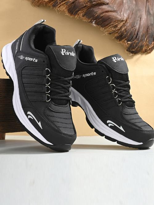 black solid lace up sport shoe - 19720656 -  Standard Image - 0