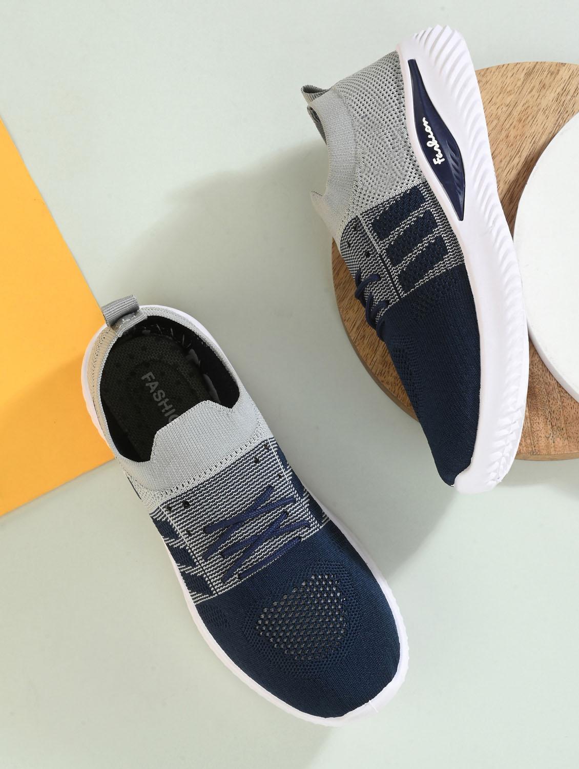 navy blue color block slip on shoe - 19720931 - Zoom Image - 0