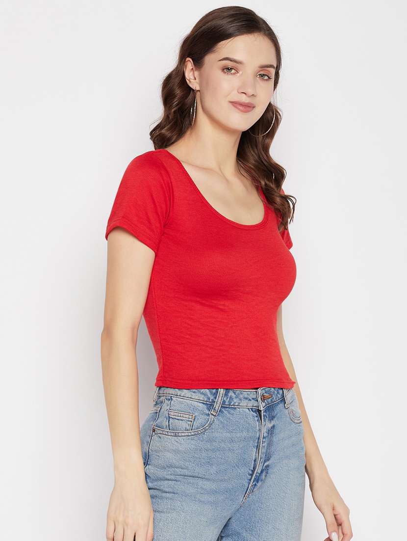 women's crop scoop neck top - 19723825 -  Standard Image - 2