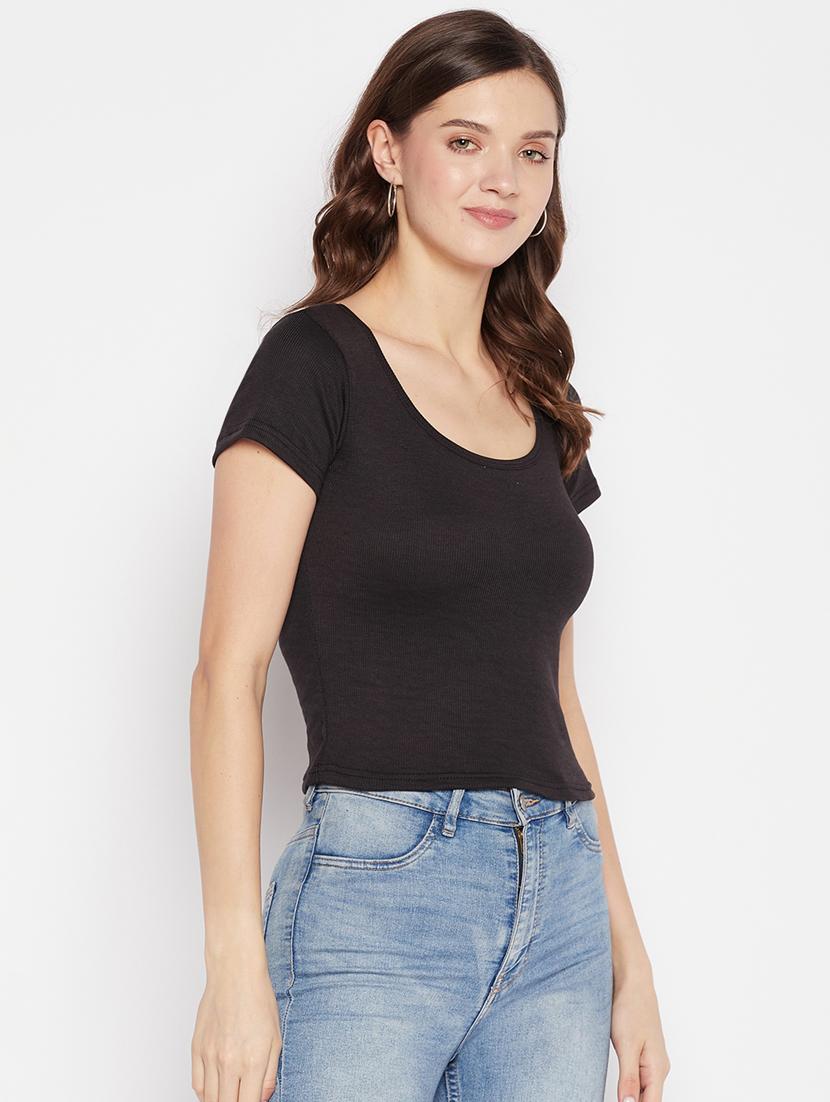 women's crop scoop neck top - 19723829 - Standard Image - 2