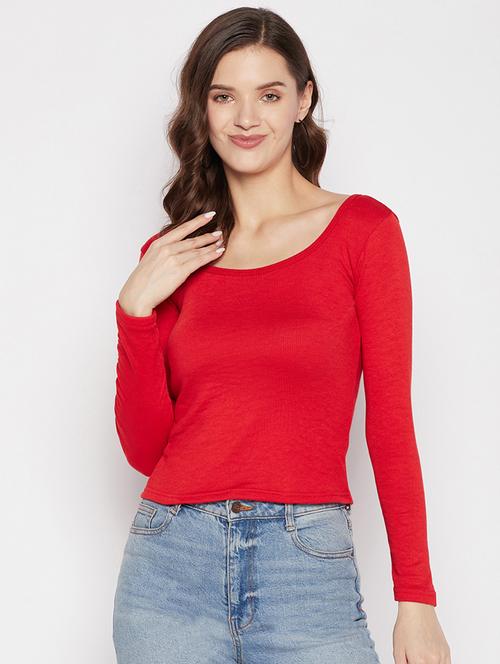 women's crop scoop neck top - 19723835 -  Standard Image - 0