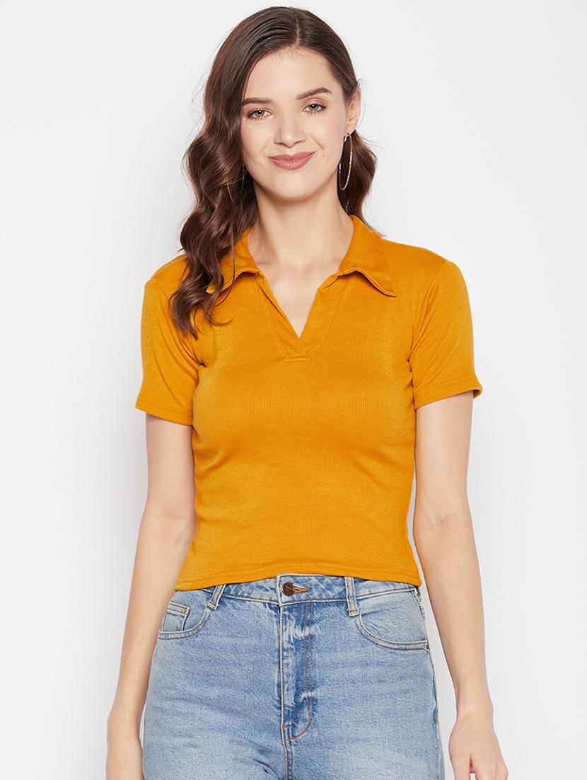 women's crop collared top - 19723850 - Zoom Image - 0