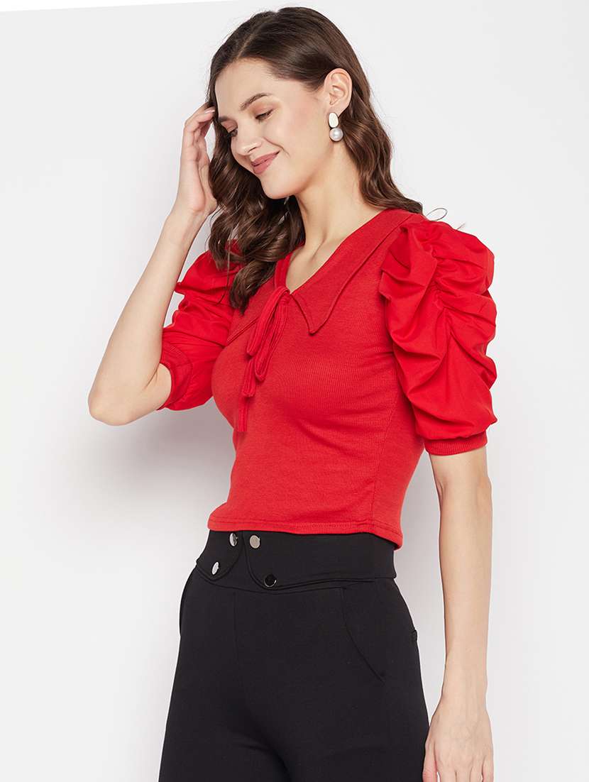 women's crop v neck top - 19723863 -  Standard Image - 2