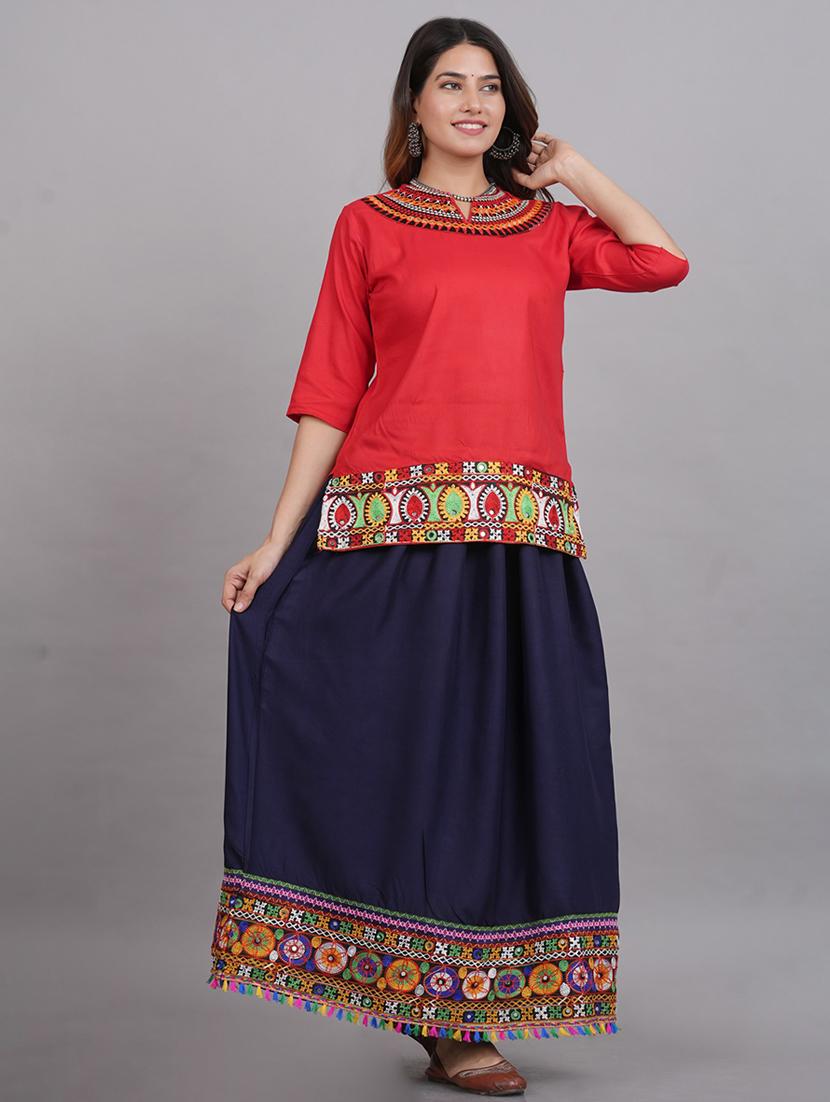embroidered skirt top set - 19723911 - Standard Image - 2