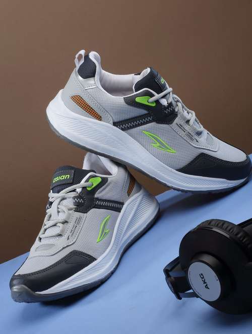 grey color block sport shoes - 19724217 -  Standard Image - 0