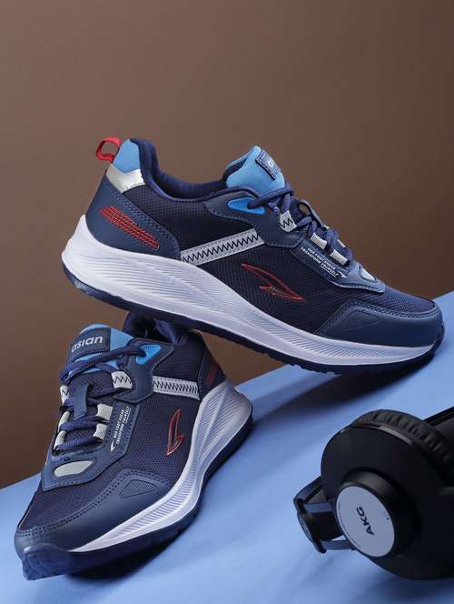 men navy blue lace up sport shoes - 19724218 - Standard Image - 0