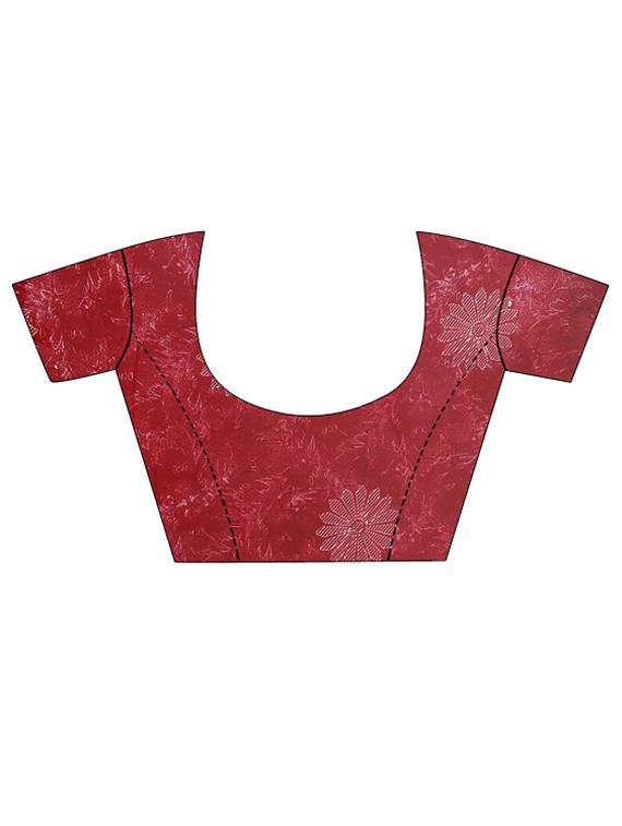 maroon printed georgette saree with blouse - 19727282 - Standard Image - 2
