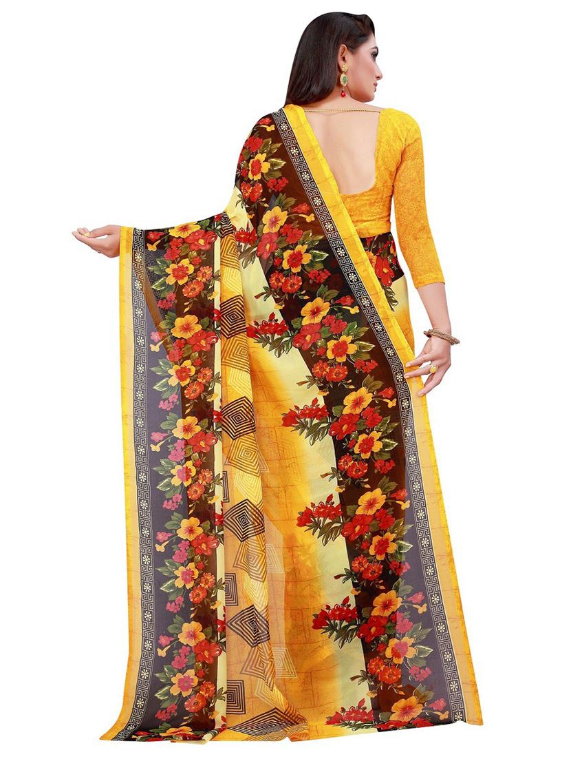 self designed printed saree set with blouse - 19727331 - Standard Image - 2