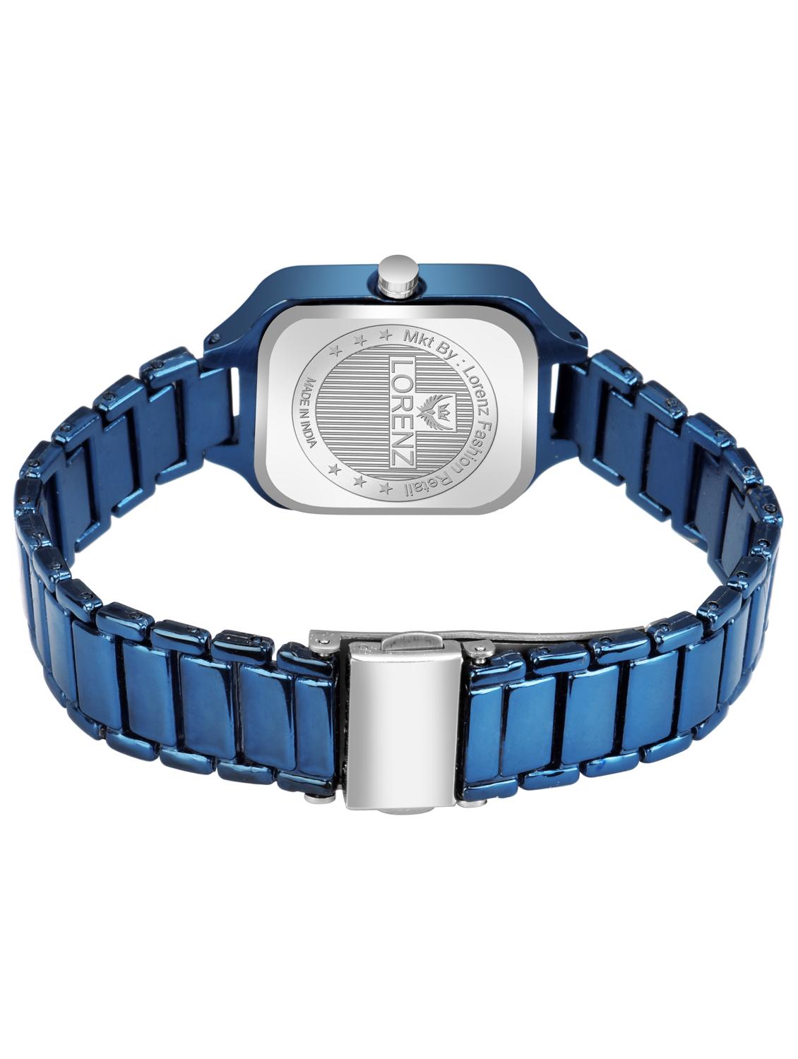 lorenz metallic blue analogue wrist watch for women | square dial women's watch | as-123a - 19730856 - Standard Image - 2