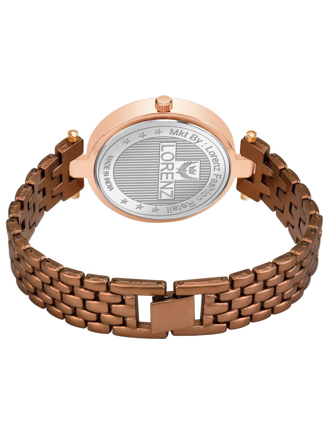 lorenz rose gold analogue watch with metallic strap for women - 19730858 -  Standard Image - 2