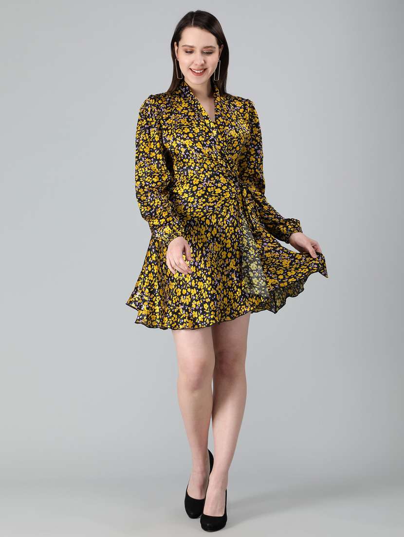 women's wrap floral dress