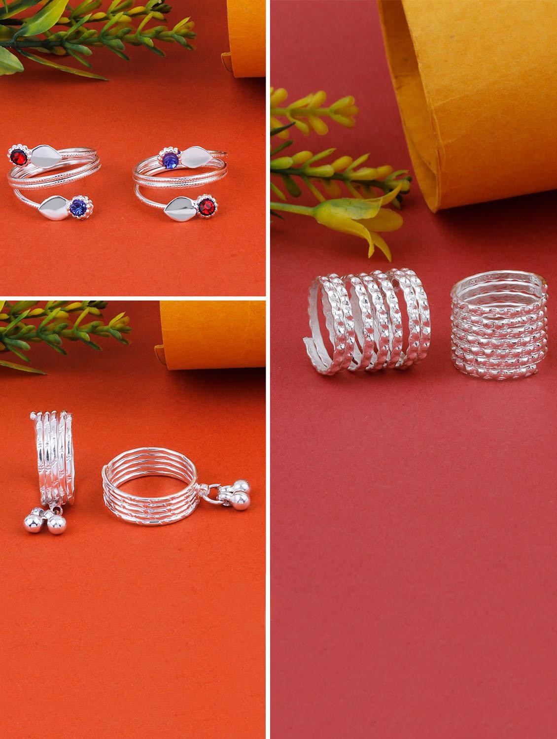 silver plated toe ring (3 pair) - 19734175 -  Standard Image - 2