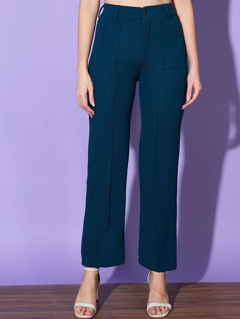 women solid bootcut trouser - 19734269 -  Zoom Image - 0