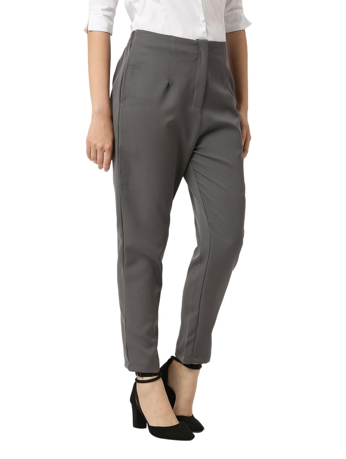 solid cotton lycra flat front trouser - 19734383 - Standard Image - 2