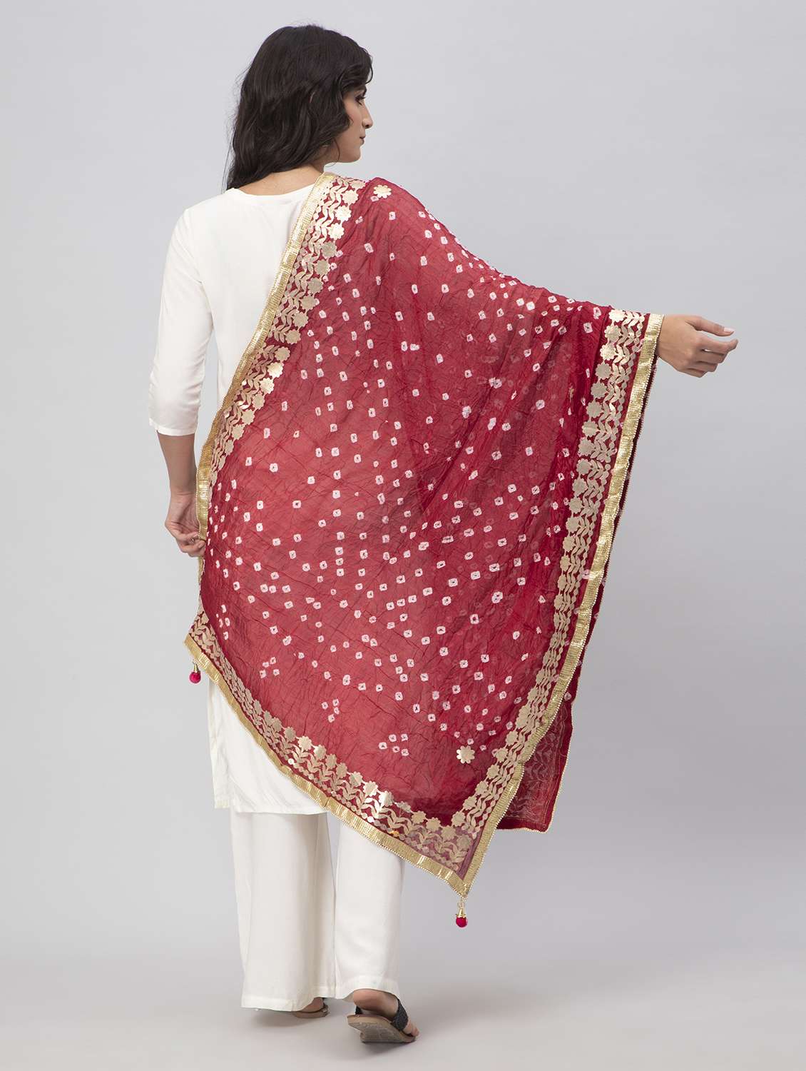 gota work bandhani dupatta - 19734474 - Standard Image - 2