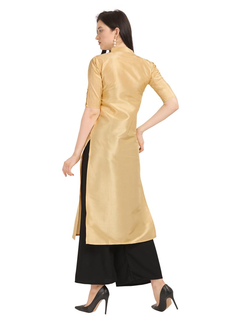 solid gold kurta palazzo set - 19735665 - Standard Image - 2