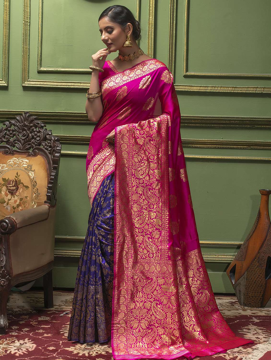 women's banarasi saree with blouse