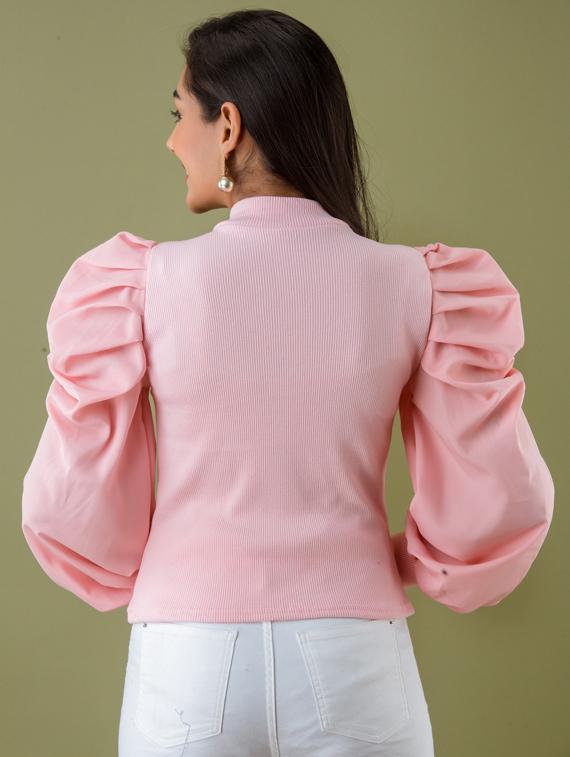 bishop sleeves solid regular top - 19737298 - Standard Image - 2