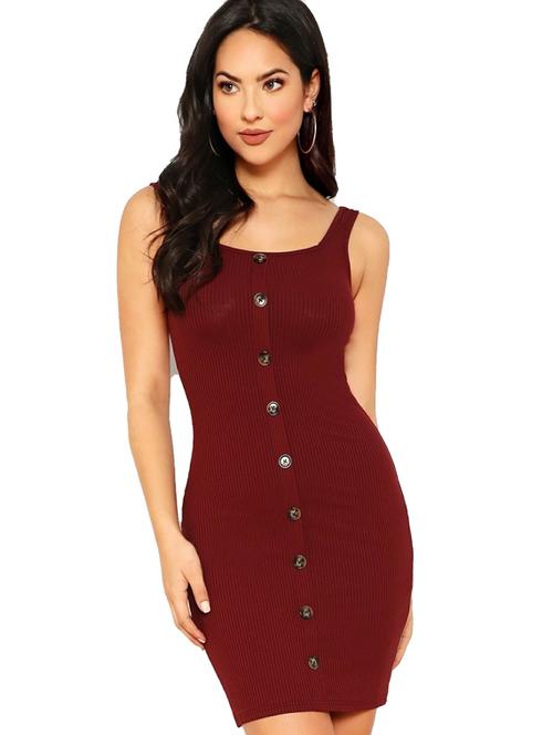 women solid bodycon dress - 19737316 - Standard Image - 0