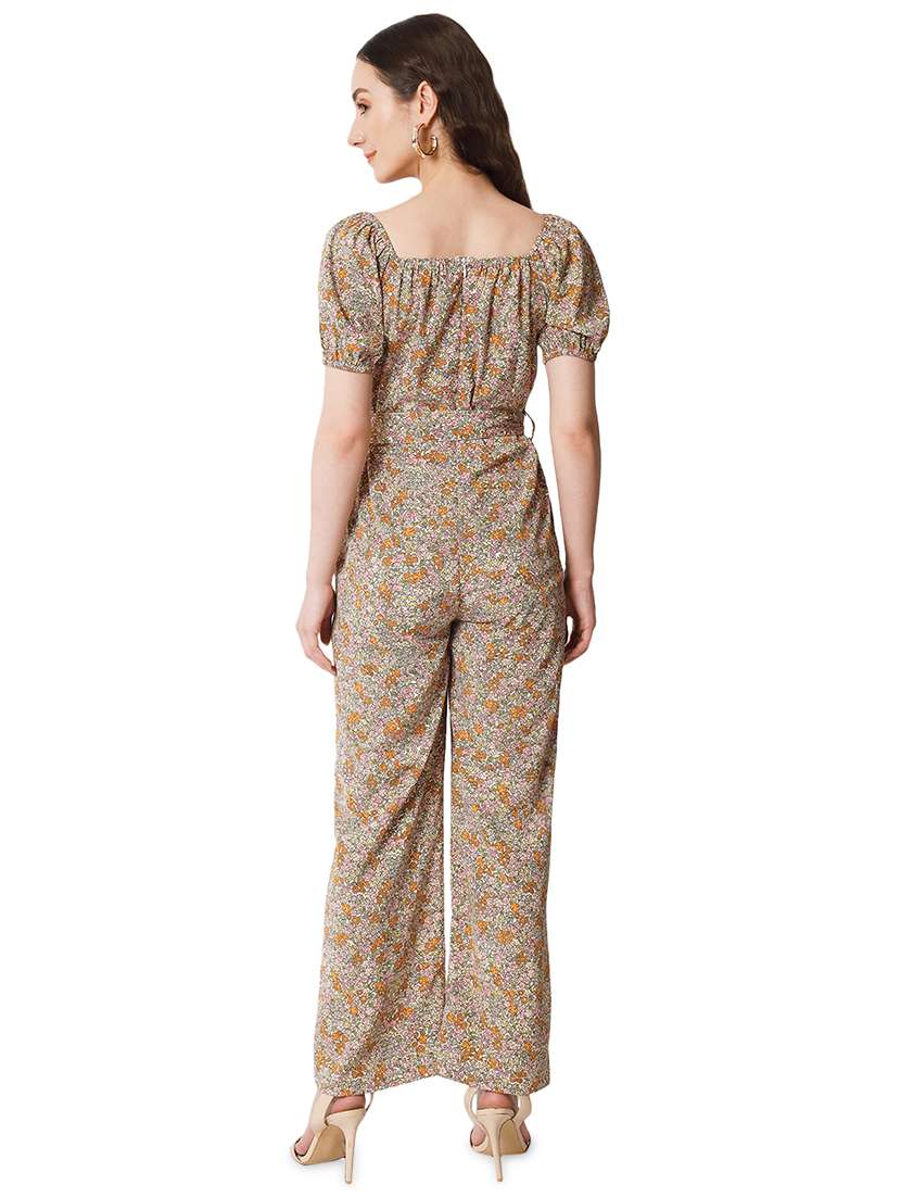 printed crepe full leg jumpsuit - 19737738 -  Standard Image - 2
