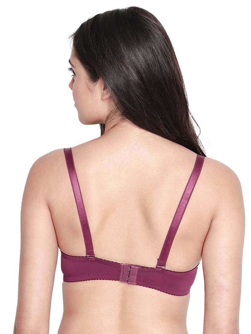 purple nylon plunge bra - 19740134 - Standard Image - 2