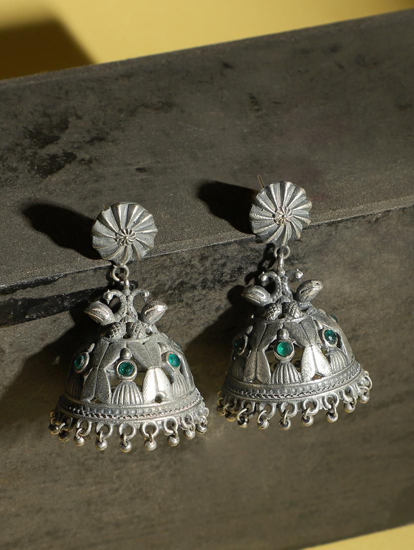 silver brass jhumka earring - 19740260 - Zoom Image - 0