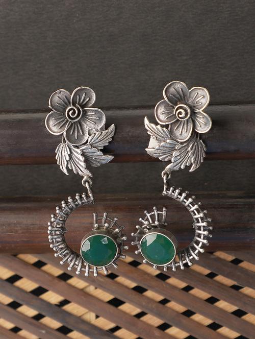 silver brass drop earring - 19740265 -  Standard Image - 0