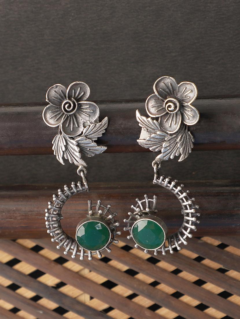 silver brass drop earring - 19740265 -  Zoom Image - 0