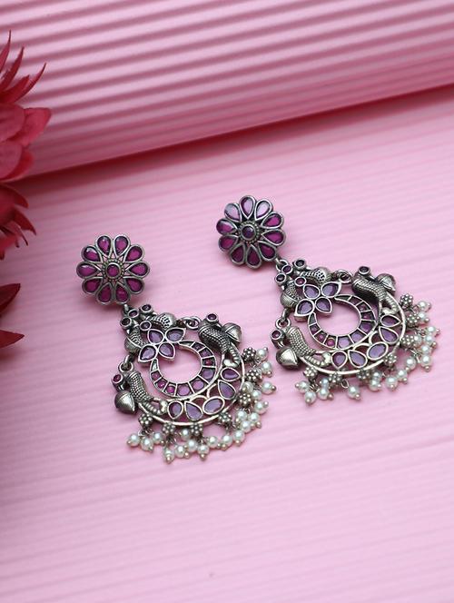 pink brass drop earring - 19740268 - Standard Image - 0