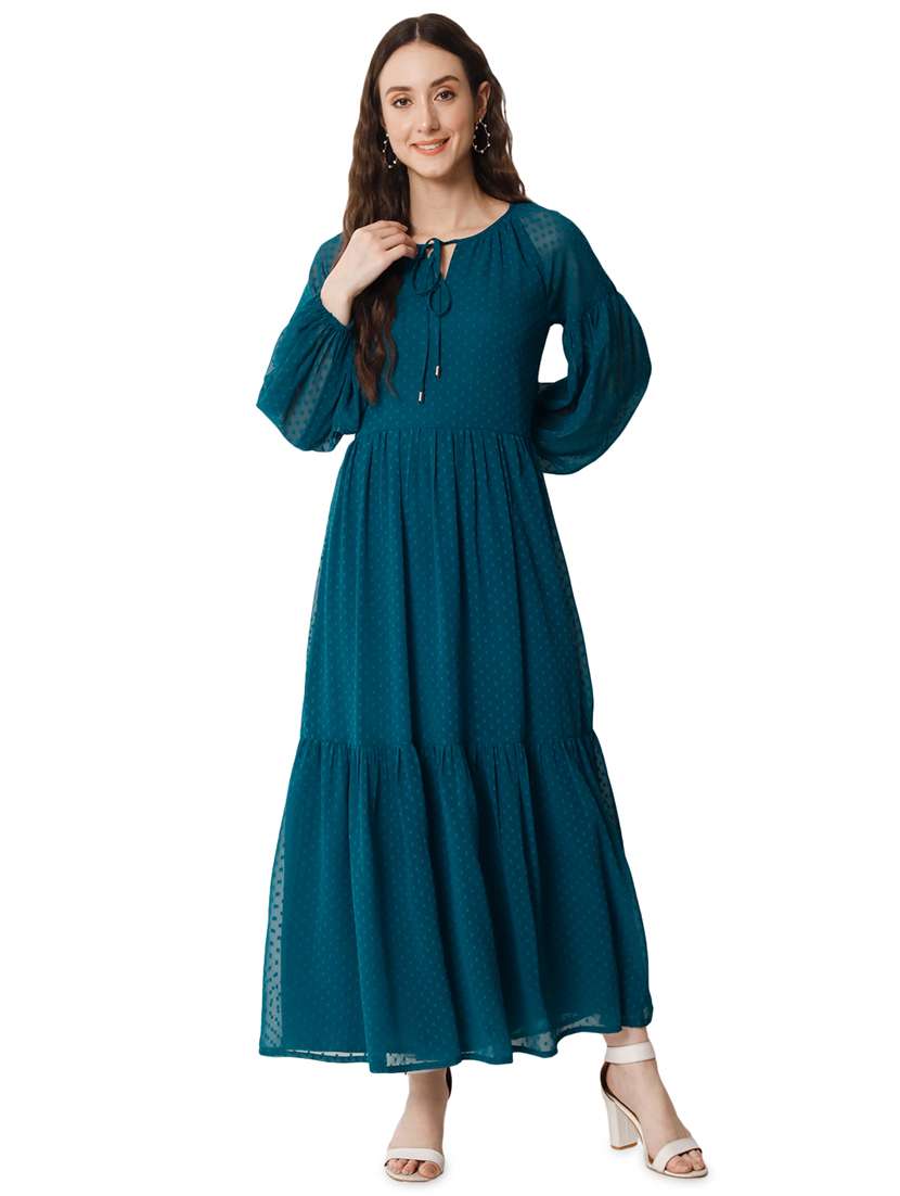 women's tiered dress swiss dots dress