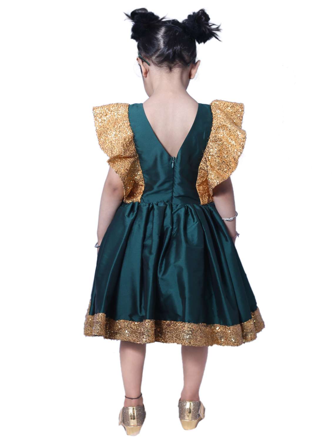 girls round neck cape sleeve frock - 19743412 -  Standard Image - 2