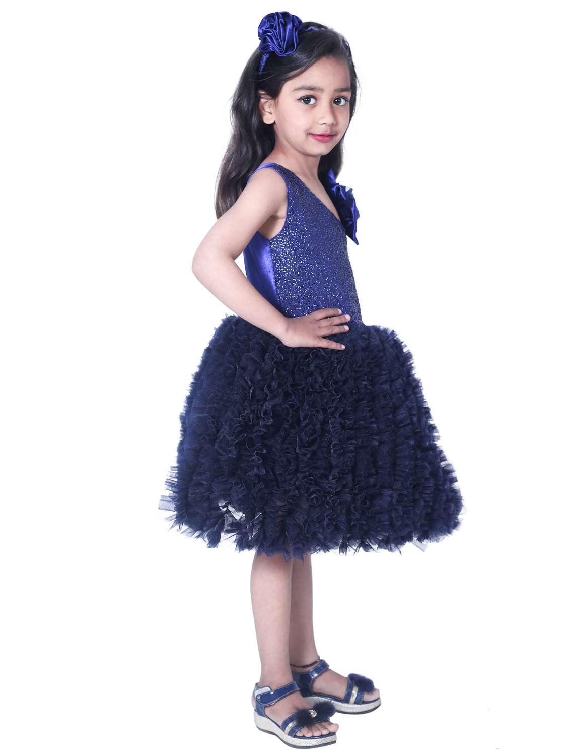 girls asymmetric neck sleeveless frock - 19743443 -  Standard Image - 2