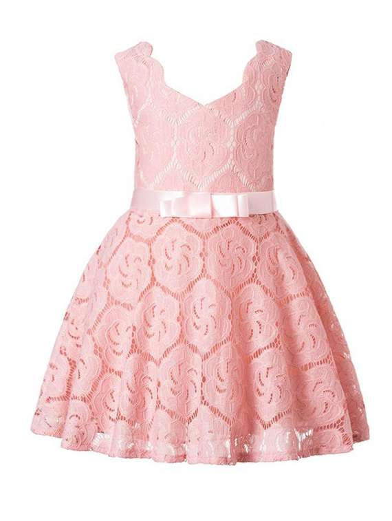 Girls V Neck Sleeveless Frock