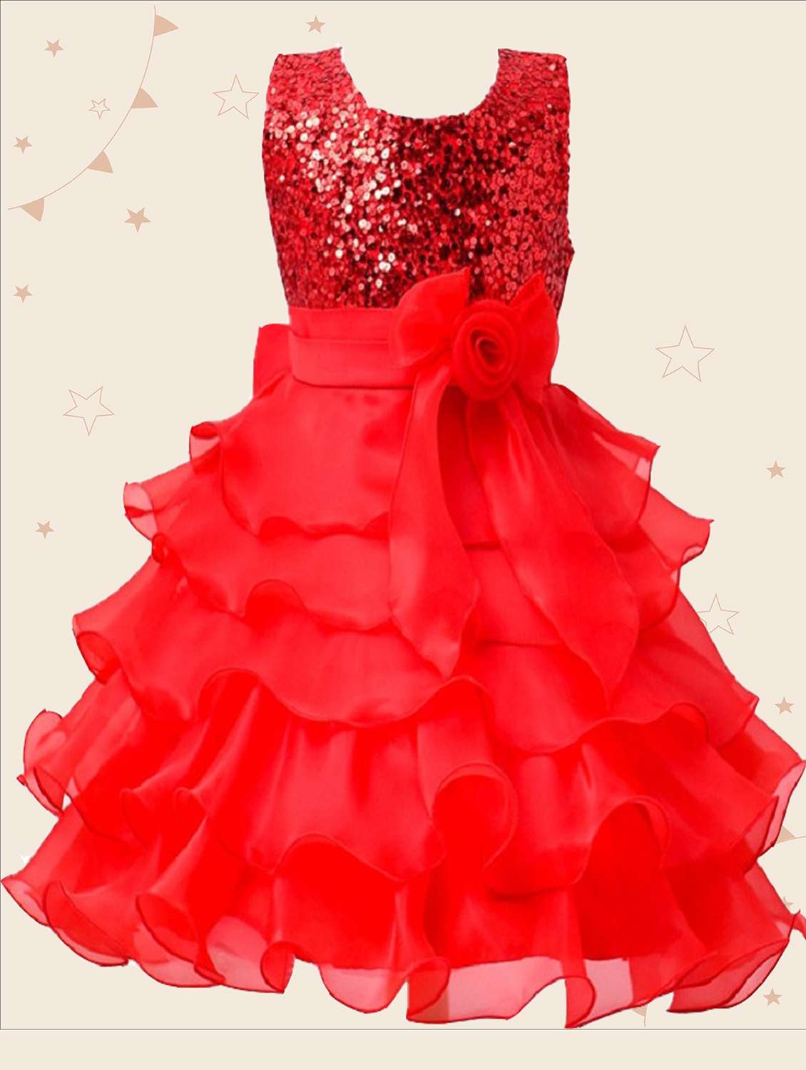 girls round neck sleeveless frock