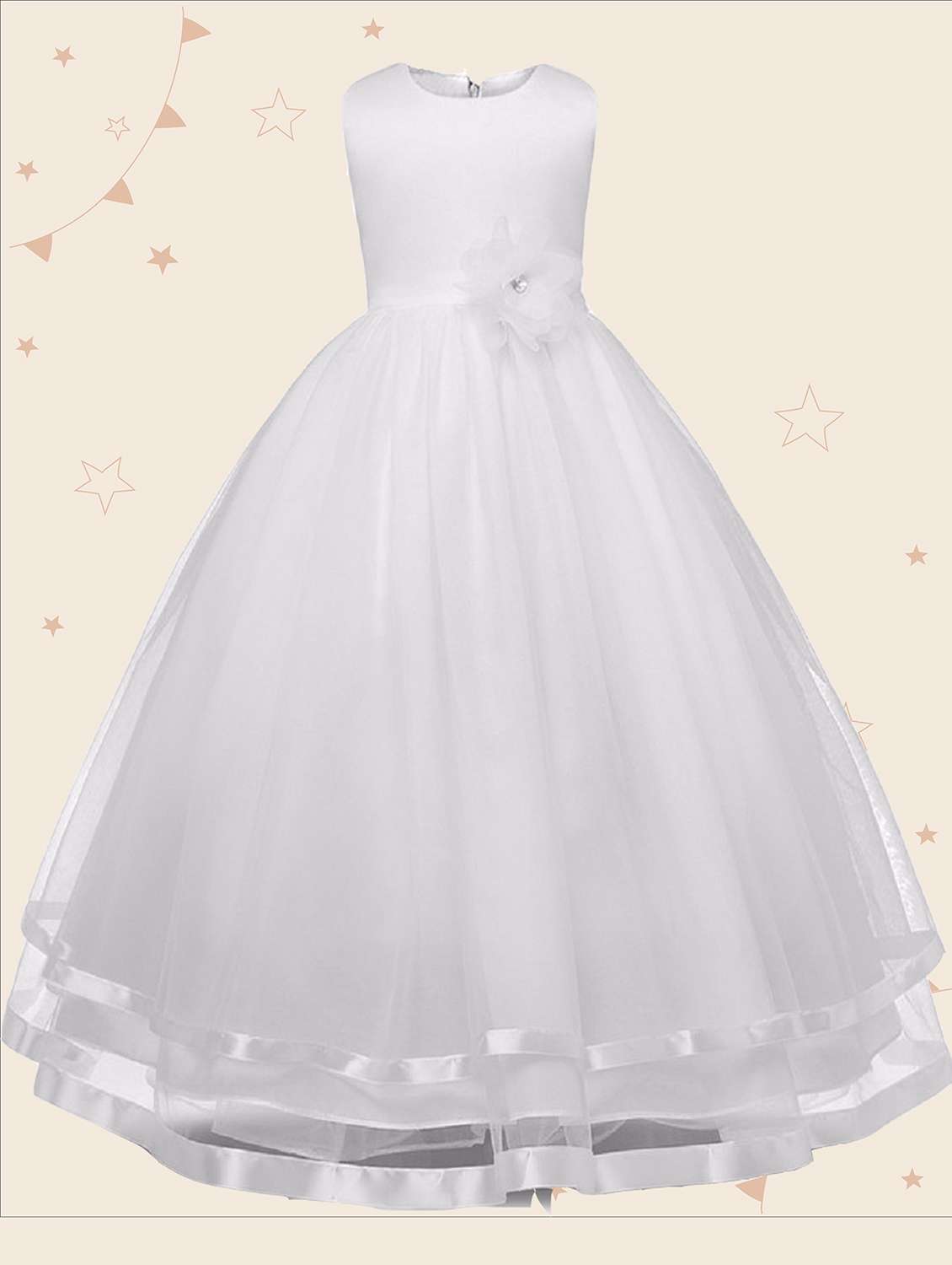 girls round neck sleeveless frock